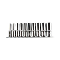 Набор глубоких торцевых головок 1/2" 12 гр. 3/8"-15/16" 10пр. на линейке (TBS-23006)