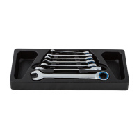 Набор ключей комбинированных трещоточных 7 пр. 8 - 19 мм, в ложементе (ACK-384018)