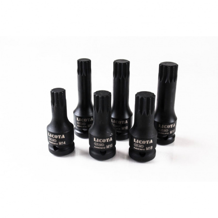 Набор головок Spline ударных, M14-M18 для болта задней ступицы VAG (ATF-5214)