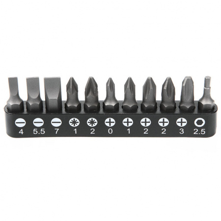 Набор бит 1/4" 25 мм на держателе SL, PH, PZ, HEX (ALK-8009-BIT1-CK)