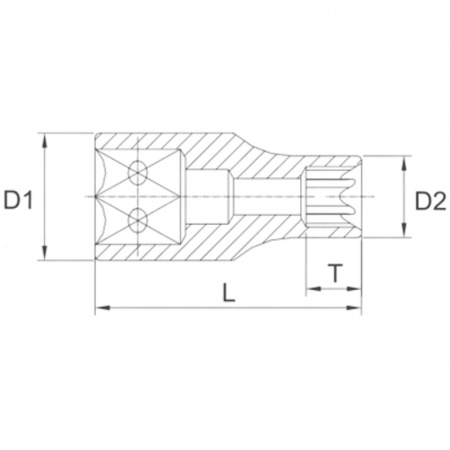 Головка торцевая 1/4" E6 (E206)