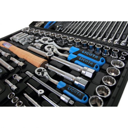 Набор инструмента 1/4", 3/8", 1/2", 6 и 12 гр. 131 предмет (ALK-8022F)