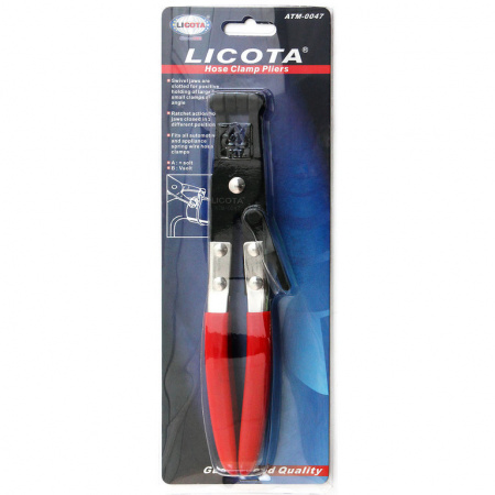 Клещи для хомутов шлангов, губки с "+" разъёмом (ATM-0047)