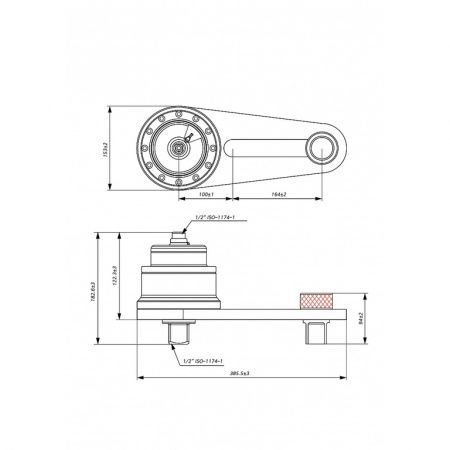 Усилитель крутящего момента, мультипликатор 1/16.8, 1/2" х 1-1/2" 6000 Нм (AQMT-PN49600)