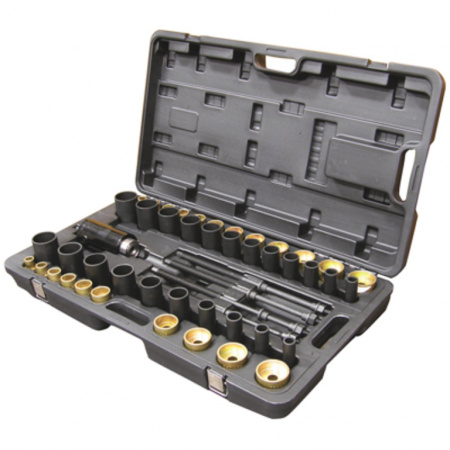 Съемник-запрессовщик сайлентблоков гидравлический с комплектом оправок и болтами (ATC-2268)