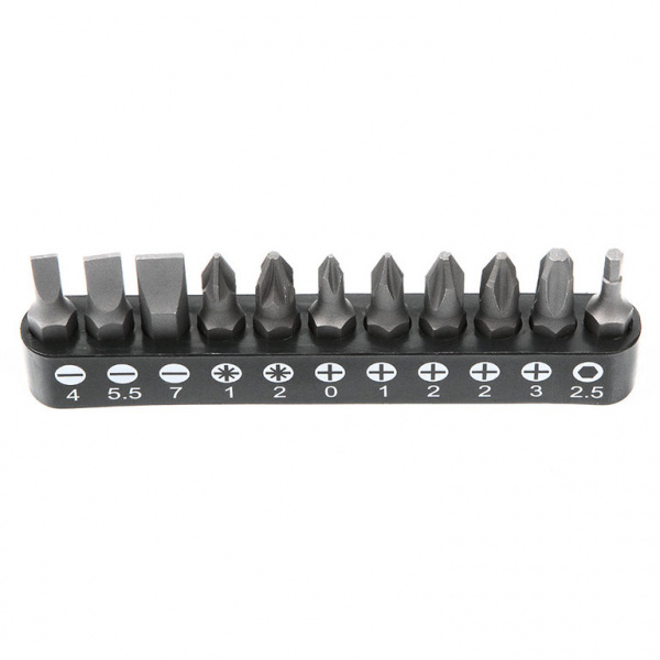 Набор бит 1/4" 25 мм на держателе SL, PH, PZ, HEX (ALK-8009-BIT1-CK)