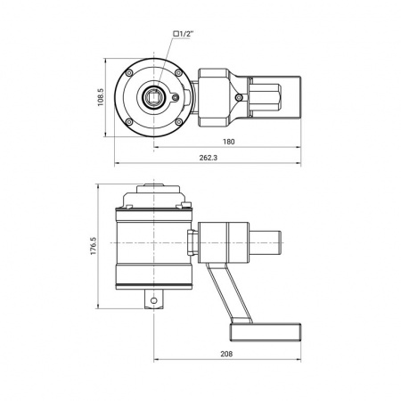 Усилитель крутящего момента, мультипликатор 1/26 1/2"х 1" 4500 Нм (AQMT-TW4500)