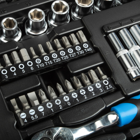 Набор инструментов 1/4" и 1/2" 6 гр. 143 предмета в кейсе (ALK-8009F)