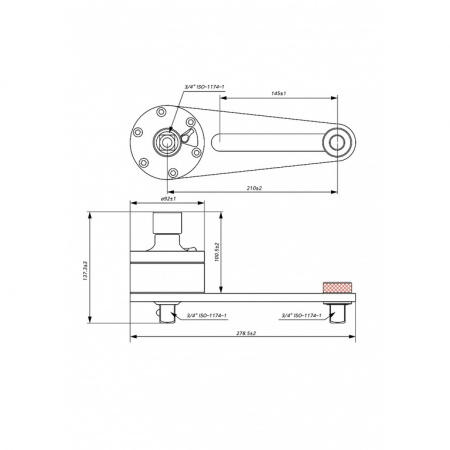 Усилитель крутящего момента, мультипликатор 1/3.8, 1/2" х 3/4" 1500 Нм (AQMT-PN46150)