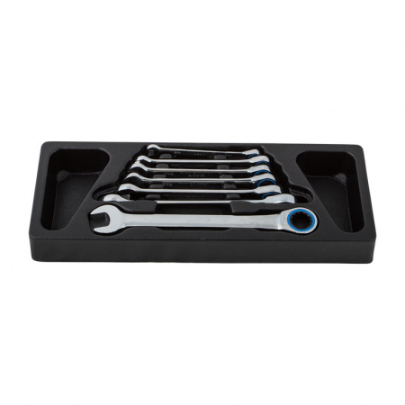 Набор ключей комбинированных трещоточных 7 пр. 8 - 19 мм, в ложементе (ACK-384018)
