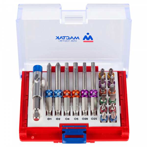 МАСТАК Набор вставок (бит) 1/4", PH, PZ, Hex, Torx, Slotted, 19 предметов МАСТАК 058-10019C