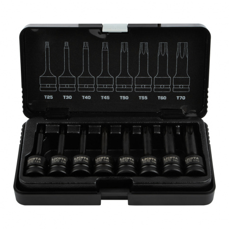 Набор торксов ударных 1/2" T25-T70 8пр. (ASA-40007)