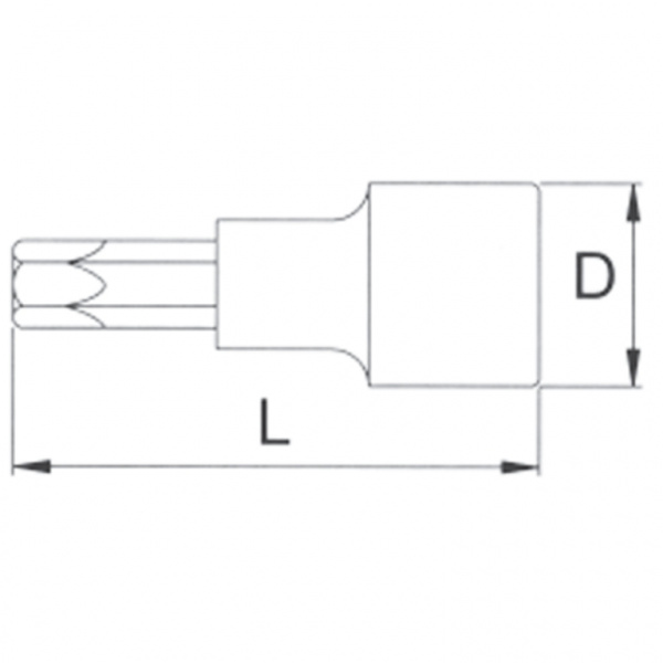 Головка торцевая с вставкой torx 1/4" T10 (H2T10)