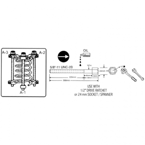 Стяжка для пружин с обхватом витка (ATC-2161)
