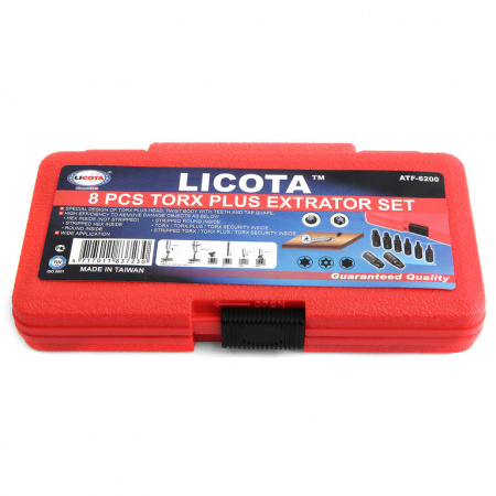 Набор экстракторов для болтов Torx и других профилей, 8 предметов (ATF-6200)