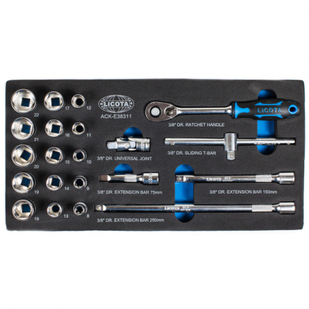 Набор головок 3/8'', 21 пр. в ложементе EVA (ACK-E38311)