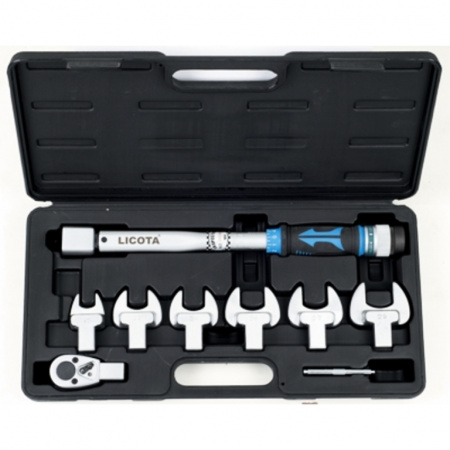 Динамометрический ключ в наборе со сменными насадками, 8пр., 15-80Нм (AQC-S002NM)