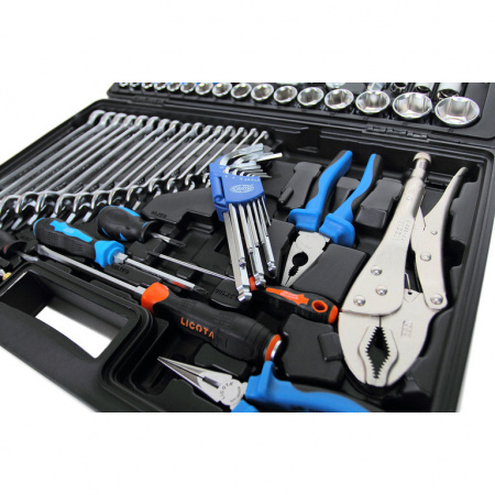 Набор инструмента 1/4", 3/8", 1/2", 6 и 12 гр. 131 предмет (ALK-8022F)
