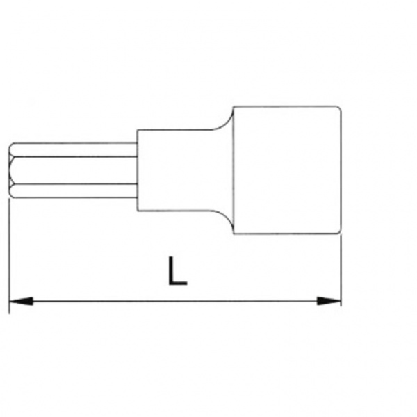 Головка торцевая с шестигранной вставкой 1/2" 1/2" L=55 мм (H4H116)