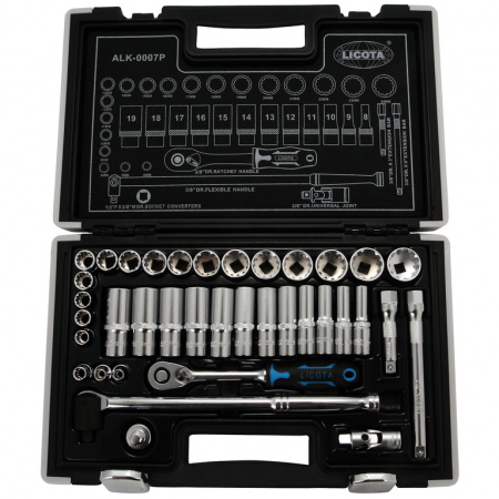 Набор торцевых головок 3/8" 12гр. 37пр. 6-24 мм spline (ALK-0007P)