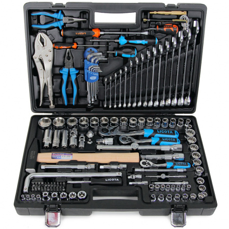 Набор инструмента 1/4", 3/8", 1/2", 6 и 12 гр. 131 предмет (ALK-8022F)