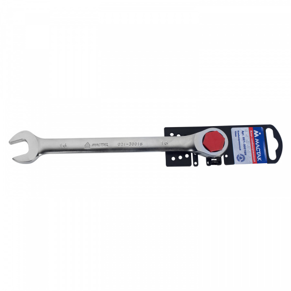 МАСТАК Ключ трещоточный комбинированный 16 мм МАСТАК 021-30016H