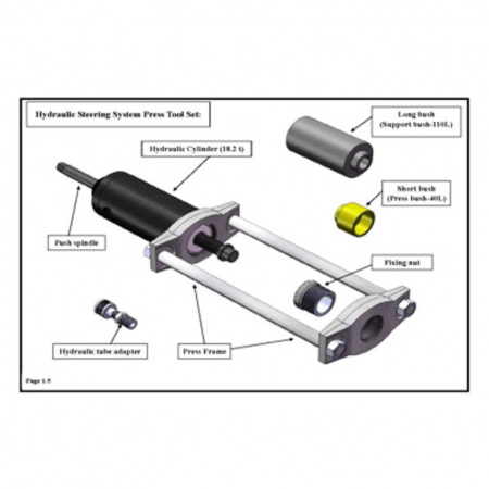 Съемник-запреcсовщик гидравлический c рамой и комплектом оправок (ATC-2269)