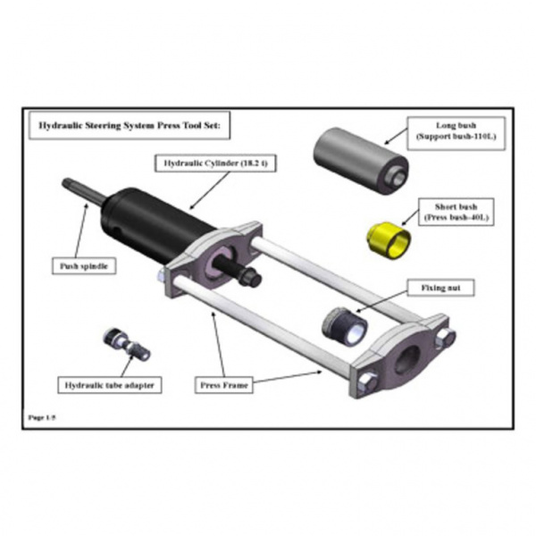 Съемник-запреcсовщик гидравлический c рамой и комплектом оправок (ATC-2269)